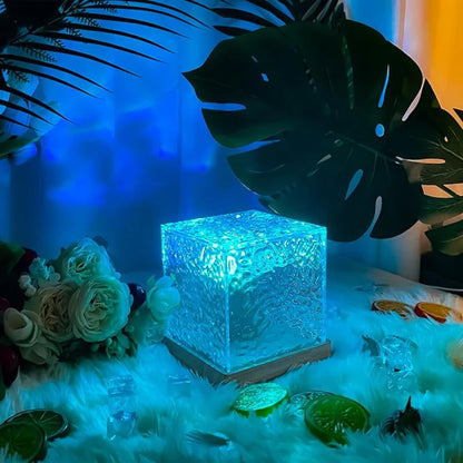 Dynamic Water Ripple RGB Lamp | 16-Color Ocean Wave Projector Night Light with Remote Control