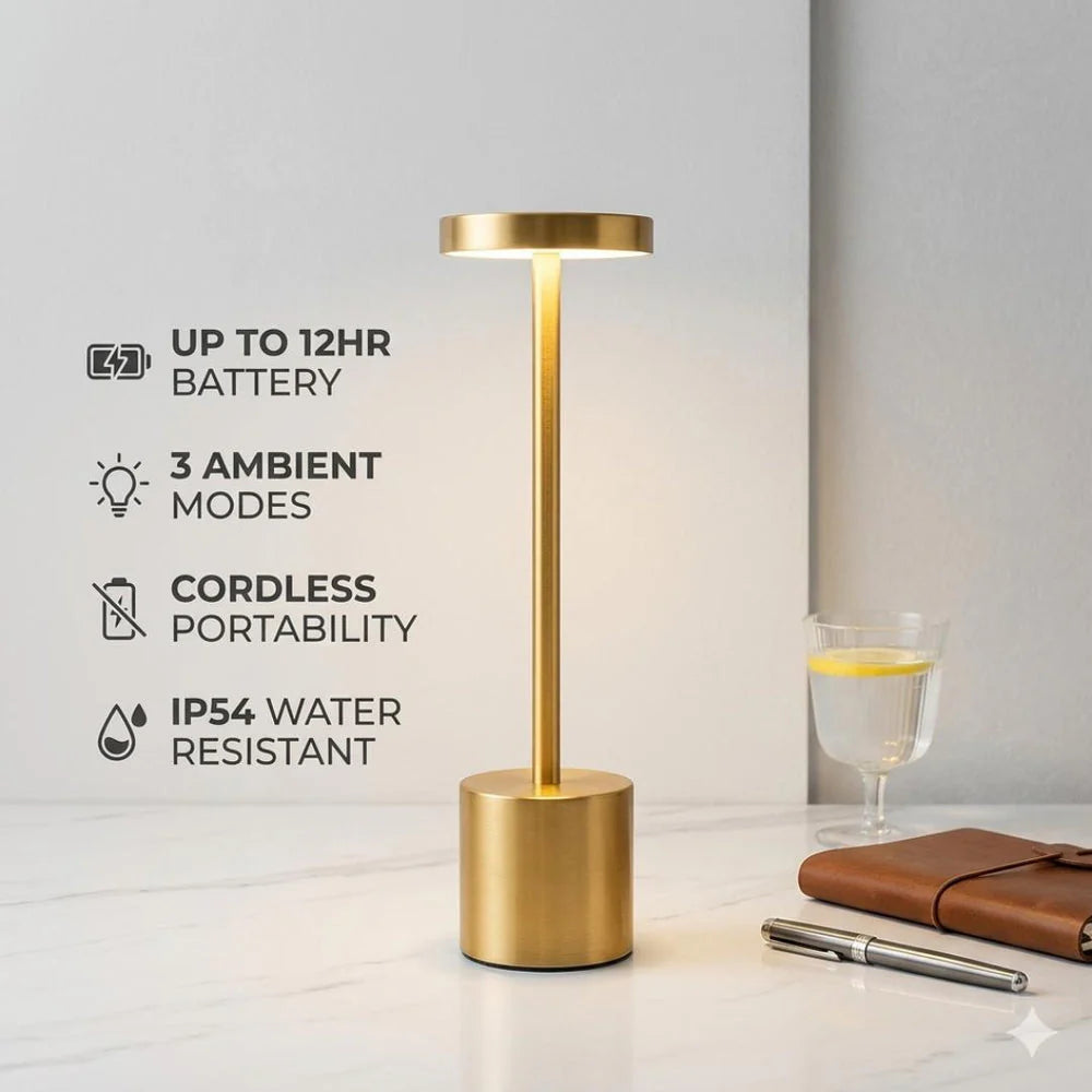 💡 Premium Rechargeable Cordless Table Lamp | Touch Control LED Lamp with 3 Light Modes