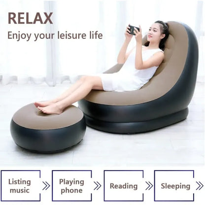 Inflatable Sofa Chair | Portable Air Lounge Couch for Home, Camping, Travel & Outdoor Use