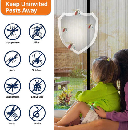 Magic Mesh Magnetic Screen Door Curtain | Easy Install Mosquito & Fly Net with Auto Magnetic Closure