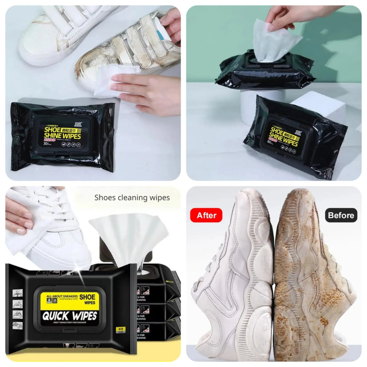 ZaalMart Premium Shoe Cleaning Wipes – Quick Cleaner for Sneakers, Leather & Canvas Shoes