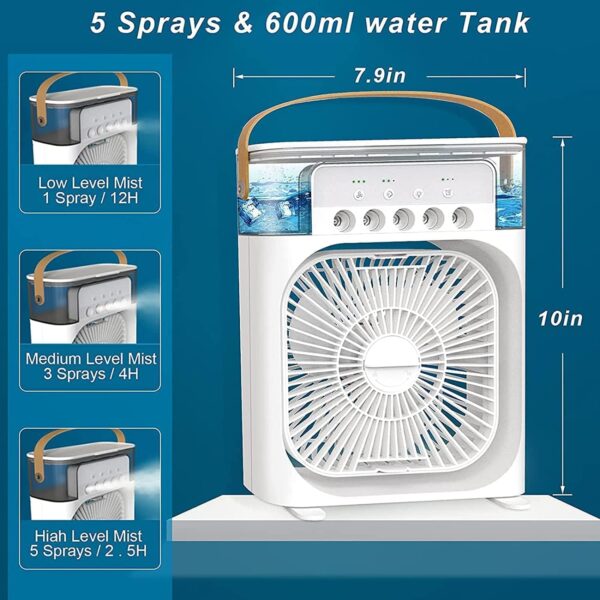 Portable AC Mini Cooler Fan | Compact & Rechargeable Personal Air Cooler | USB-Powered Desk Fan for Home, Office, and Outdoor Use - Image 8