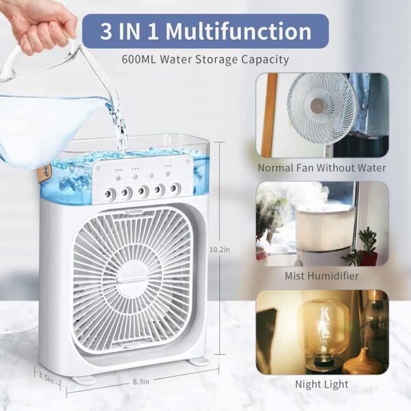 Portable AC Mini Cooler Fan | Compact & Rechargeable Personal Air Cooler | USB-Powered Desk Fan for Home, Office, and Outdoor Use - Image 7