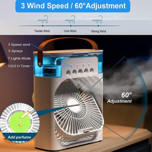 Portable AC Mini Cooler Fan | Compact & Rechargeable Personal Air Cooler | USB-Powered Desk Fan for Home, Office, and Outdoor Use - Image 6